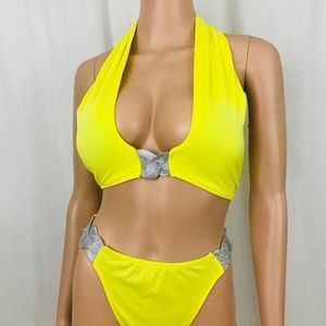 New Yellow Bikini with matching skirt